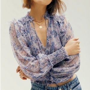 free people flowered blouse